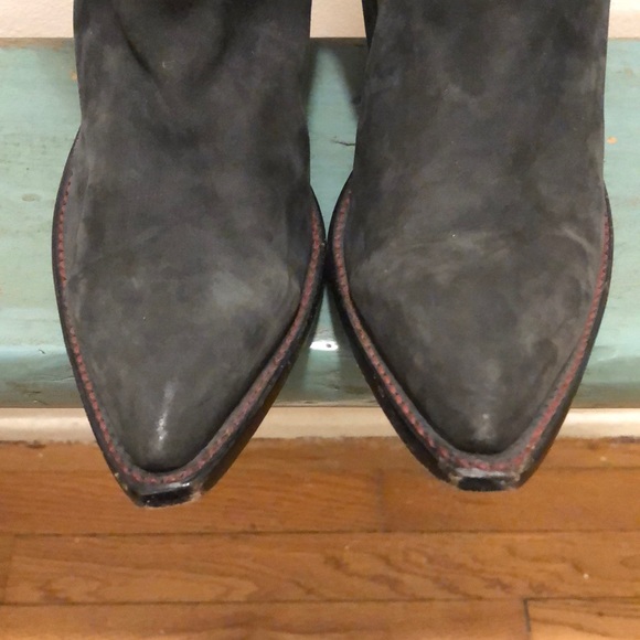 Larry Mahan Grey Suede Western Boots Women’s 6 - Picture 11 of 15